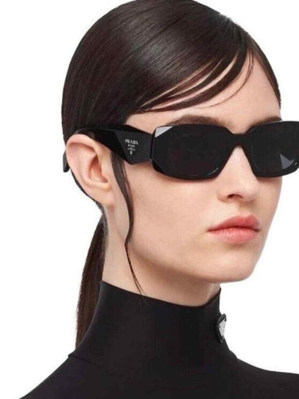 Prada Symbole PR 17WS Black Geometric Sunglasses